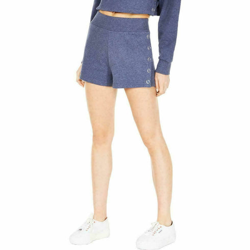 Guess Womens Blue Cotton Side Snaps Pull On Casual Shorts Size Small